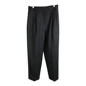 Harvé Bernard Pants Womens Size 12 Petite Gray Wool Satin Lined Trousers Classic